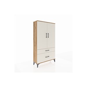 Arges Dolap Tek Raflı 2 Çekmeceli Tek Askılı 88x30x163 Çam-aytaşı