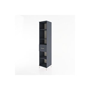 Hyperion Dolap 4 Raflı Tek Çekmeceli 44x44x221 Antrasit-antrasit
