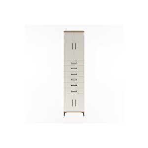 Hyperion Dolap 3 Raflı 6 Çekmeceli 4 Kapaklı 60x44x243 Çam-aytaşı