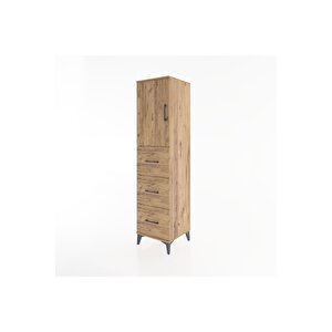 Hyperion Dolap 2 Raflı 3 Çekmeceli Tek Kapaklı 44x44x182 Çam-çam