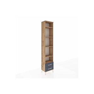 Arges Dolap 5 Raflı 2 Çekmeceli 44x30x221 Çam-antrasit