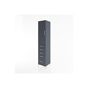 Hyperion Dolap 2 Raflı 5 Çekmeceli Tek Askılı 44x44x221 Antrasit-antrasit