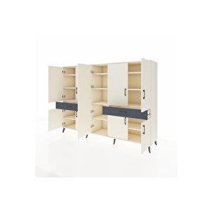 Hyperion Dolap 12 Raflı 2 Çekmeceli 8 Kapaklı 220x44x163 Aytaşı-aytaşı/antrasit