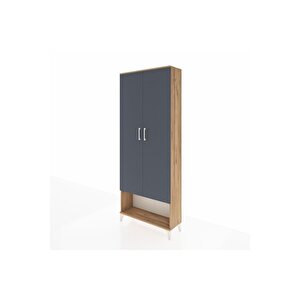 Arges Dolap 5 Raflı 2 Kapaklı 88x30x221 Çam-antrasit