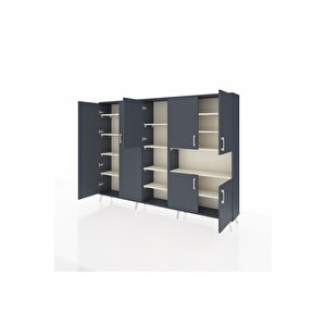 Arges Dolap 13 Raflı 7 Kapaklı 220x30x163 Antrasit-antrasit/aytaşı