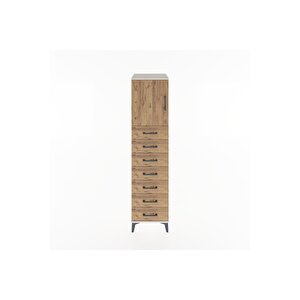 Hyperion Dolap Tek Raflı 7 Çekmeceli Tek Kapaklı 44x44x182 Aytaşı-çam
