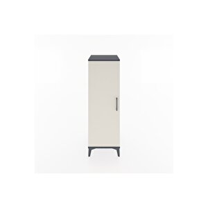 Hyperion Dolap Tek Raflı Tek Kapaklı Tek Askılı 44x44x134 Antrasit-aytaşı