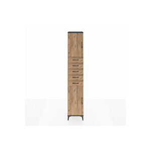 Hyperion Dolap 3 Raflı 5 Çekmeceli 2 Kapaklı 44x44x243 Antrasit-çam