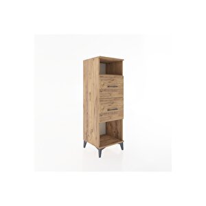 Hyperion Dolap Tek Raflı 2 Çekmeceli 44x44x134 Çam-çam