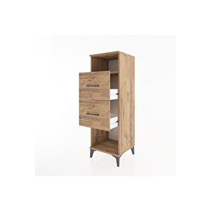 Hyperion Dolap Tek Raflı 2 Çekmeceli 44x44x134 Çam-çam