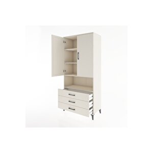 Hyperion Dolap 4 Raflı 3 Çekmeceli 2 Kapaklı 88x44x195 Aytaşı-aytaşı