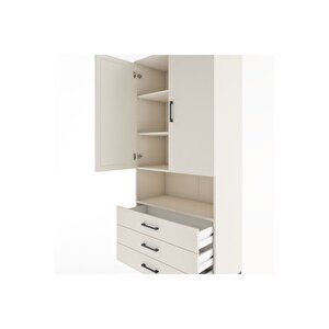 Hyperion Dolap 4 Raflı 3 Çekmeceli 2 Kapaklı 88x44x195 Aytaşı-aytaşı