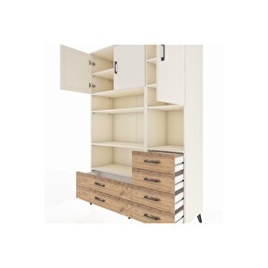 Hyperion Dolap 9 Raflı 6 Çekmeceli 3 Kapaklı 132x44x195 Aytaşı-aytaşı/çam