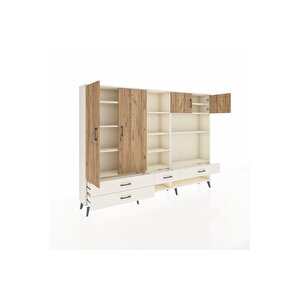 Arges Dolap 12 Raflı 4 Çekmeceli 4 Kapaklı 220x30x163 Aytaşı-çam/aytaşı