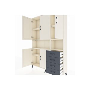 Arges Dolap 7 Raflı 4 Çekmeceli 5 Kapaklı 132x30x195 Aytaşı-aytaşı/antrasit