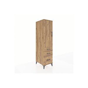 Kronos Dolap 2 Raflı 3 Çekmeceli Tek Kapaklı 44x59x182 Çam-çam