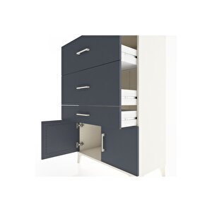 Hyperion Dolap 3 Çekmeceli 2 Kapaklı 88x44x134 Aytaşı-antrasit