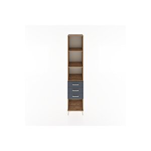 Hyperion Dolap 3 Raflı 3 Çekmeceli 44x44x221 Çam-antrasit