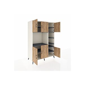 Kronos Dolap 10 Raflı 6 Kapaklı 132x59x195 Aytaşı-çam/antrasit