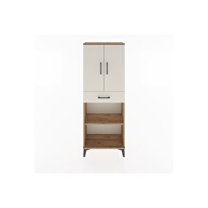 Arges Dolap 3 Raflı Tek Çekmeceli 2 Kapaklı 60x30x163 Çam-aytaşı