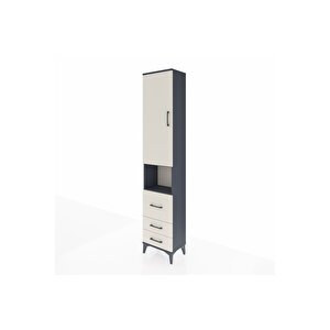 Arges Dolap 4 Raflı 3 Çekmeceli Tek Kapaklı 44x30x221 Antrasit-aytaşı