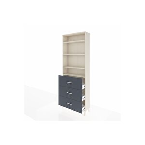 Arges Dolap 4 Raflı 3 Çekmeceli 88x30x243 Aytaşı-antrasit