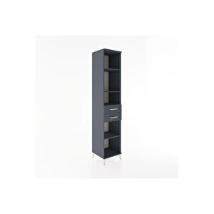 Hyperion Dolap 4 Raflı 2 Çekmeceli 44x44x221 Antrasit-antrasit