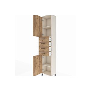 Arges Dolap 3 Raflı 4 Çekmeceli 2 Kapaklı 44x30x221 Aytaşı-çam