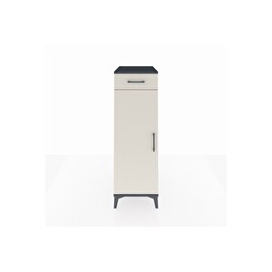 Kronos Dolap 2 Raflı Tek Çekmeceli Tek Kapaklı 44x59x134 Antrasit-aytaşı