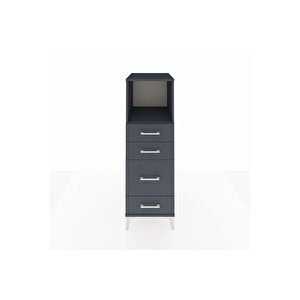 Kronos Dolap Tek Raflı 4 Çekmeceli 44x59x134 Antrasit-antrasit