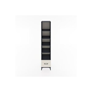 Hyperion Dolap 5 Raflı Tek Çekmeceli 44x44x221 Antrasit-aytaşı