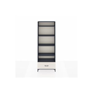 Arges Dolap 5 Raflı Tek Çekmeceli 88x30x243 Antrasit-aytaşı