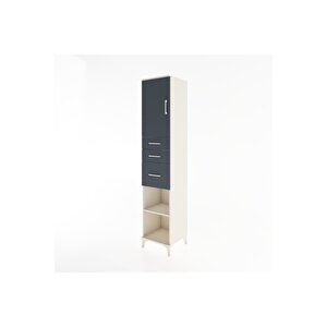 Hyperion Dolap 3 Raflı 3 Çekmeceli Tek Kapaklı 44x44x221 Aytaşı-antrasit