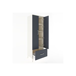 Hyperion Dolap 4 Raflı Tek Çekmeceli 2 Kapaklı 60x44x182 Aytaşı-antrasit