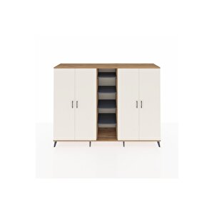 Hyperion Dolap 12 Raflı 4 Kapaklı 220x44x163 Çam-aytaşı/antrasit