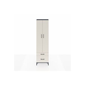 Arges Dolap 3 Raflı 2 Çekmeceli Tek Askılı 60x30x221 Antrasit-aytaşı