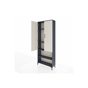 Arges Dolap 4 Raflı 2 Kapaklı 88x30x221 Antrasit-aytaşı