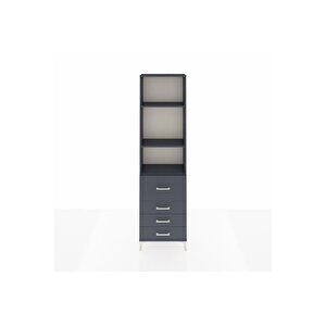 Arges Dolap 3 Raflı 4 Çekmeceli 60x30x221 Antrasit-antrasit
