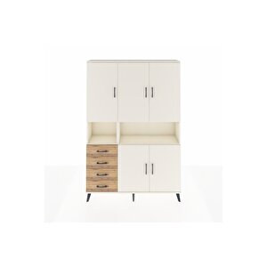 Arges Dolap 7 Raflı 4 Çekmeceli 5 Kapaklı 132x30x195 Aytaşı-aytaşı/çam