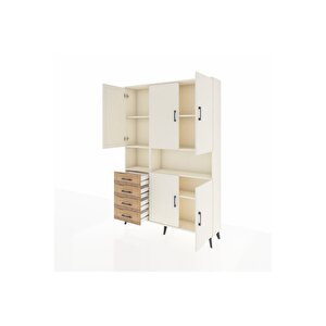 Arges Dolap 7 Raflı 4 Çekmeceli 5 Kapaklı 132x30x195 Aytaşı-aytaşı/çam
