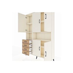 Arges Dolap 7 Raflı 4 Çekmeceli 5 Kapaklı 132x30x195 Aytaşı-aytaşı/çam