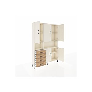 Arges Dolap 7 Raflı 4 Çekmeceli 5 Kapaklı 132x30x195 Aytaşı-aytaşı/çam