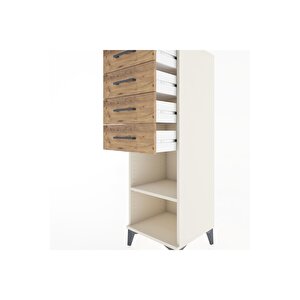 Hyperion Dolap Tek Raflı 4 Çekmeceli 44x44x134 Aytaşı-çam