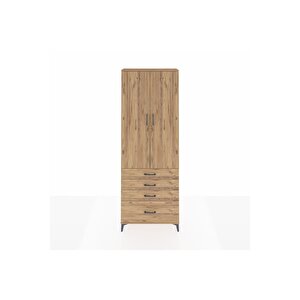 Arges Dolap 5 Raflı 4 Çekmeceli 2 Kapaklı 88x30x243 Çam-çam