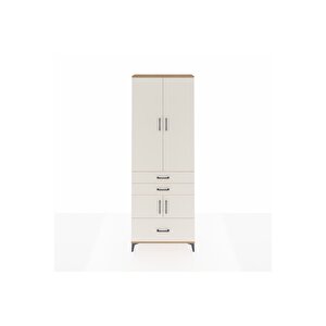 Arges Dolap 4 Raflı 3 Çekmeceli 4 Kapaklı 88x30x243 Çam-aytaşı