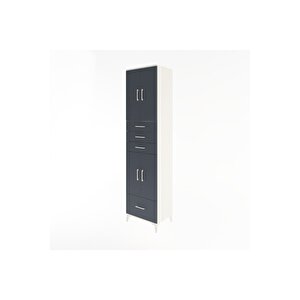 Hyperion Dolap 4 Raflı 4 Çekmeceli 4 Kapaklı 60x44x243 Aytaşı-antrasit