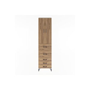 Arges Dolap 4 Raflı 5 Çekmeceli 2 Kapaklı 60x30x243 Aytaşı-çam