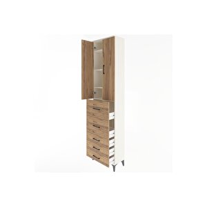 Arges Dolap 4 Raflı 5 Çekmeceli 2 Kapaklı 60x30x243 Aytaşı-çam