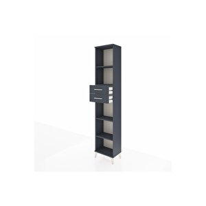 Arges Dolap 4 Raflı 2 Çekmeceli 44x30x221 Antrasit-antrasit