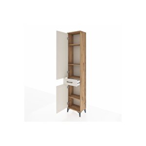 Arges Dolap 4 Raflı Tek Çekmeceli 2 Kapaklı 44x30x221 Çam-aytaşı